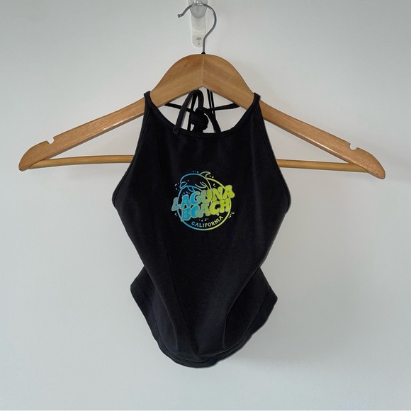 DIVIDED “Laguna Beach” Cropped Halter Top - Picture 1 of 3